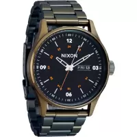 Nixon男士机械表黑盘不锈钢表圈日期显示腕表