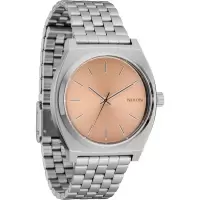 Nixon男士时尚机械表玫瑰金表盘银色表带