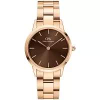 Daniel Wellington中性名品腕表玫瑰金时尚腕表棕色表盘手表