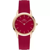 Daniel Wellington中性时尚腕表简约商务腕表Iconic Motion Ruby 32mm红盘防水腕表