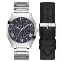 GUESS女士欧美时尚银色腕表盒装套装 精致优雅日常佩戴