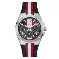 GUESS男表石英指针黑盘白圈时尚简约商务腕表