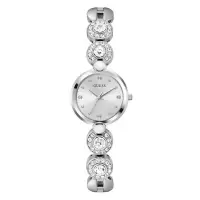 GUESS优雅银色女款石英表 时尚简约名品腕表 经典设计魅力无限