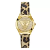 GUESS女式石英腕表银色表盘亮面表圈简约时尚手表