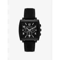 Michael Kors迈克科尔斯手表男石英大尺寸表盘黑色表壳硅胶表带