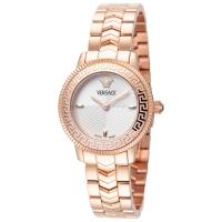 范思哲Versace手表女石英圆形表盘30毫米不锈钢表带商务休闲