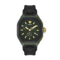 范思哲Versace手表女计时日期显示秒表小秒针石英黑色表盘