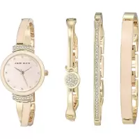 Anne Klein手表女无日历计时码表石英圆形表盘26毫米金属表带