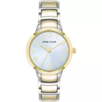 Anne Klein手表女阿拉伯数字石英圆形表盘30毫米矿物玻璃商务