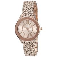 安妮克莱因(ANNE KLEIN)玫瑰金表盘水晶腕表轻奢时尚女表简约优雅