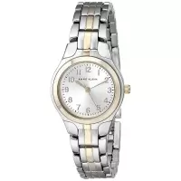 Anne Klein手表女秒针显示日历功能石英圆形表盘27毫米表径