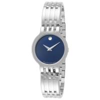 Movado摩凡陀手表女石英圆形表盘262毫米蓝贝母表盘商务休闲