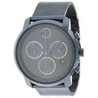 Movado摩凡陀手表男日期显示石英圆形表盘44毫米不锈钢表带商务