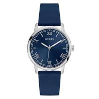 GUESS盖尔斯手表男石英蓝色表盘罗马数字硅胶表带商务休闲女表