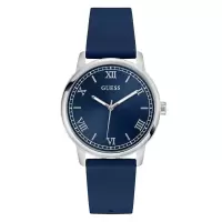 GUESS盖尔斯手表男石英蓝色表盘罗马数字硅胶表带商务休闲女表