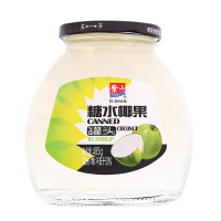 紫山椰果罐头玻璃瓶装椰果罐头零食485g/瓶共3瓶