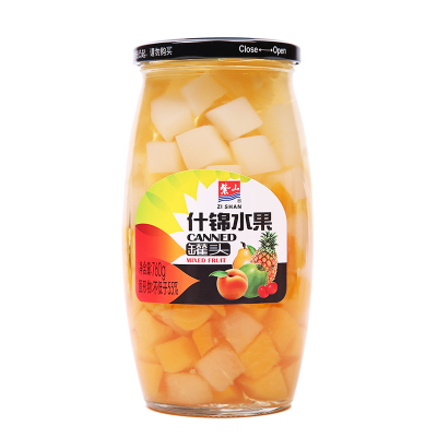紫山超市供货各类水果罐头760g什锦罐头/共2瓶