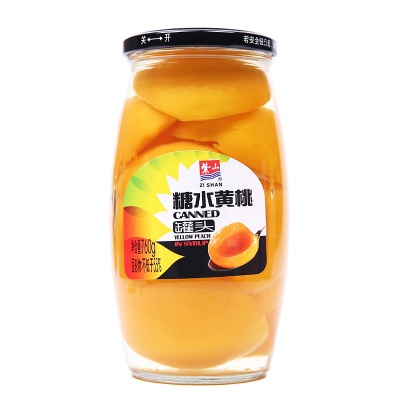 紫山新鲜黄桃罐头760g玻璃瓶糖水零食水果罐头/共2瓶