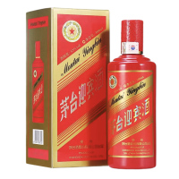 老酒 茅台迎宾酒 中国红 53度 酱香型白酒 2017年 500mlx1瓶