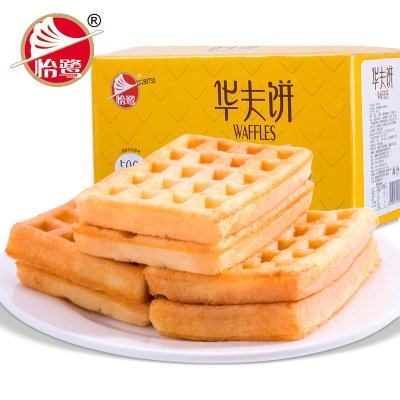 怡鹭华夫饼590g整箱年货早餐饼干蛋糕软面包糕点心网红小零食品