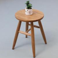 白橡木圆凳子 全实木餐桌凳 日式 家用板凳 原木换鞋凳 北欧家具定制