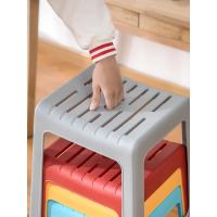 塑料折叠凳子家用加厚省空间朔料高凳客厅登子餐桌板凳3个装定制