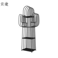 北欧仙人掌书架落地展示架客厅置物架简易储物架铁艺飘窗隔断书柜定制