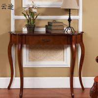 实木玄关桌玄关台现代简约客厅玄关柜厅式半圆玄关条案定制