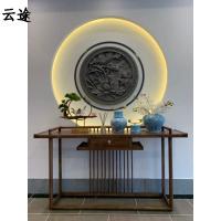 老榆木家具新中式玄关桌禅意条案仿古供桌佛台条几纯实木玄关柜定制