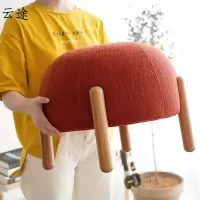 北欧家用布艺沙发凳创意时尚网红矮凳儿童坐墩圆凳简约换鞋小凳子定制