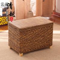 藤编收纳凳换鞋凳实木鞋柜鞋凳床尾凳沙发凳可坐人多功能储物坐凳定制