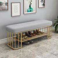 轻奢换鞋凳鞋柜家用口可坐式鞋架软包坐垫长条穿鞋凳子北欧网红定制