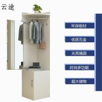 多功能转角衣帽架客厅卧室挂衣架储物柜落地穿衣镜推拉带柜定制