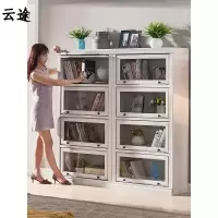 实木书柜带玻璃书架置物柜子储物柜白色儿童书橱落地防尘定制