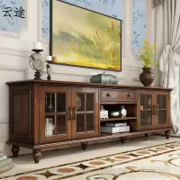 卧室电视柜主卧房间简美高款地柜加高小户型实木高电视柜定制