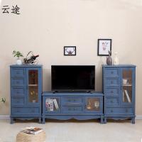 欧式复古经济型整装木质电视柜简约唯美客厅小户型带电视桌定制