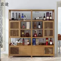 酒柜实木中式博古架展示柜家用落地葡萄酒红酒架置物架子定制