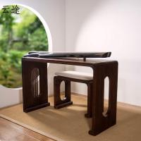 专业共鸣烧桐木古琴桌琴凳书案画案国学桌古筝桌凳老桐木琴桌定制