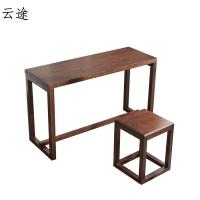 新中式桐木古琴桌凳共鸣实木便捷式茶艺台禅意书法桌子书桌国学桌定制