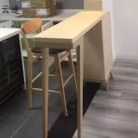 北欧吧台原木色隔断柜酒柜吧台一体柜家用客厅餐厅厨房靠墙储物柜定制