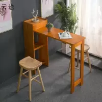 北欧折叠吧台桌家用实木小吧台简约现代酒吧隔断酒柜高脚小户型家定制