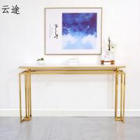 不锈钢玄关台厅客厅玄关桌供桌条案台简约现代大理石酒店端景台定制