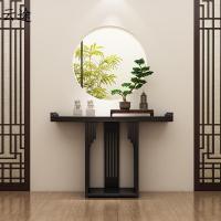 新中式实木复古玄关桌子走廊边桌靠墙条案玄关台案酒店端景台窄桌定制