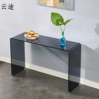 玄关桌子靠墙现代简约超窄客厅入户玄关台装饰北欧厅玻璃台条案定制
