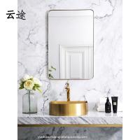 铜铺铜浴室镜梳妆镜欧式纯北欧简约壁挂式挂墙式方形卫生间镜子定制