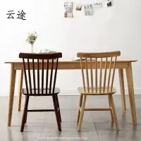 北欧白色实木餐椅家用简约靠背凳子酒店餐桌椅整装温莎椅实木定制