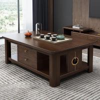 实木茶几小户型轻奢茶桌储物客厅组合茶台电视柜胡桃木定制