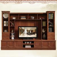 新中式客厅橡木实木电视柜地柜现代简约酒柜电视柜组合墙中式家具定制