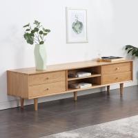 北欧实木电视柜茶几组合简约现代地柜白橡木电视柜客厅家具定制