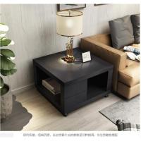 现代简约茶几客厅角几黑色橡木茶桌沙发边几角柜电话座几方几定制